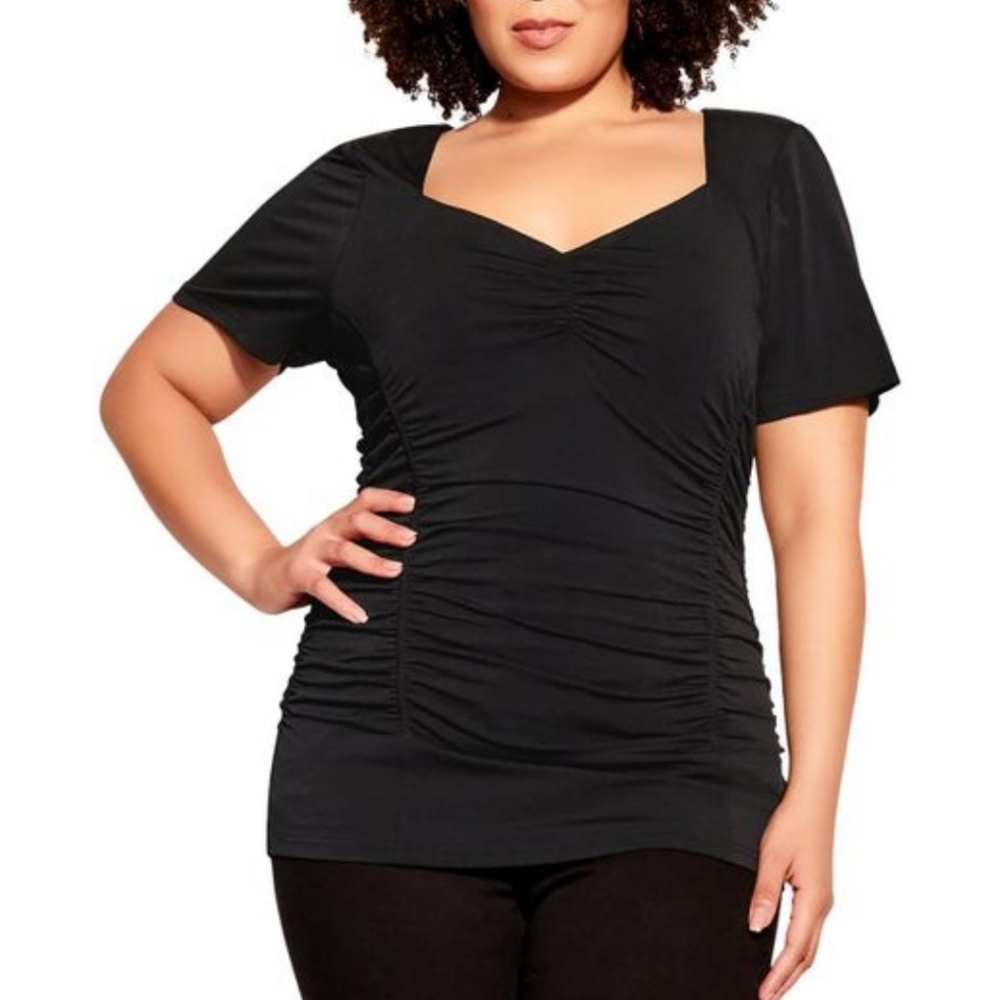 City Chic Top All Rouched NWT
